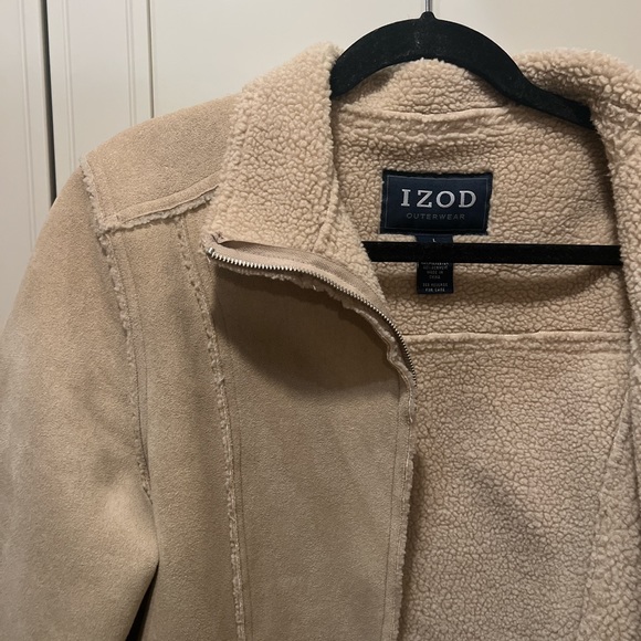 Vintage Izod women’s faux suede, Sherpa lined jacket Size large - Picture 9 of 12